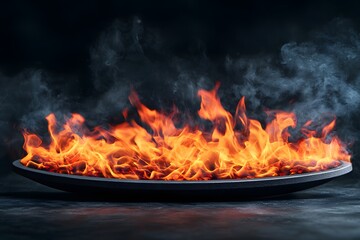 Striking Oval Fire Frame with Red Flames