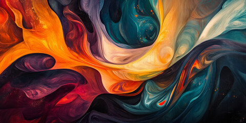 An abstract background with fluid shapes and vibrant colors, capturing the essence of artistic freedom and expression