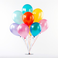colorful balloons isolated on white