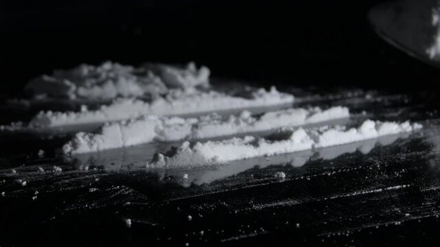 Cocaine in lines over a crystal