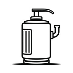 Fototapeta premium a black and white icon of a water pump