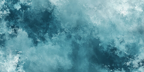 Obraz premium Muted teal watercolor background with textured brush strokes and a slightly grainy effect for depth