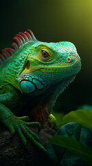 Fototapeta premium Sunlit Iguana Enjoying a Rest on a Warm Rock
