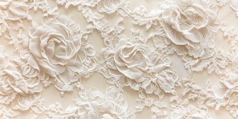 Elegant lace pattern background in soft ivory, perfect for wedding invitations and feminine designs