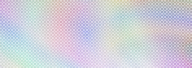Blurred rainbow background of liquid colors, holographic effect. Background for text, image, advertising. Rainbow colorful light effect, transparent background, png.