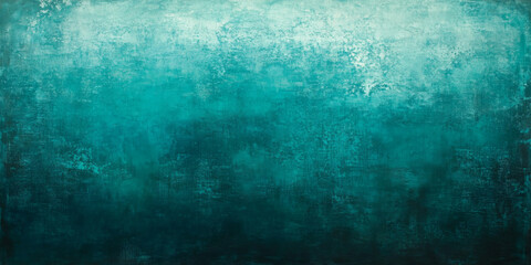 Fototapeta premium Dark teal background with vintage grunge texture and gentle turquoise lighting, evoking an aged, artistic style