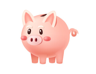Cute piggy bank in a simple style, symbolizing saving and financial security. Perfect for illustrations related to children finance, savings, and budgeting. Vector illustration isolated on white