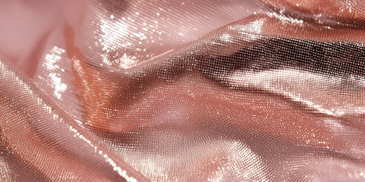 Glistening sequin texture in rose gold with reflective details and soft light glints, perfect for glam designs