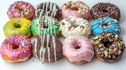 Lots of colorful donuts