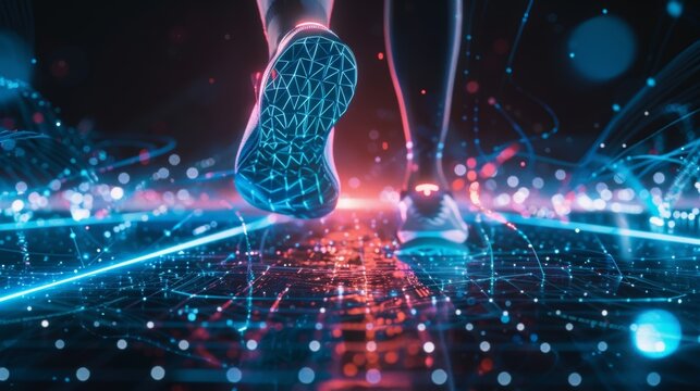 A pair of socks that use pressure sensors to analyze gait and form while running with realtime coaching tips delivered through a 5G connection.