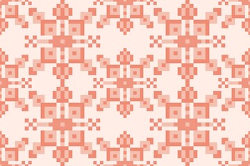 Seamless pixel square pattern on orange background design decoration for a variety of fabrics.