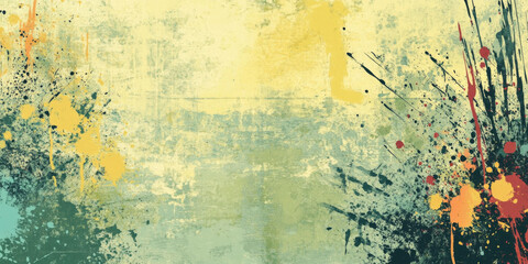 Fototapeta premium A grunge-style abstract background with splashes of paint and distressed textures in muted tones, perfect for an edgy vibe