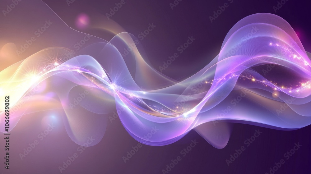 Poster abstract waves of light and color in motion