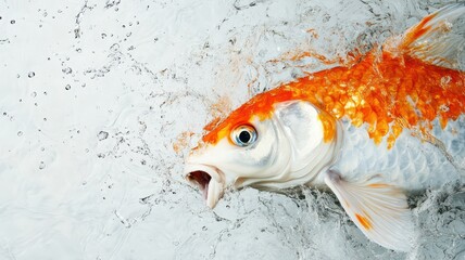 Dynamic Moment: Fish Breaking the Surface of Water, Capturing Nature's Splendor and Energy