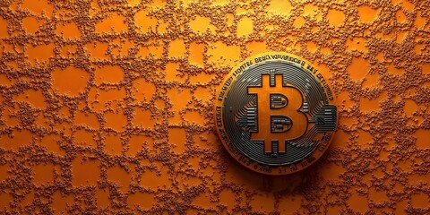 Naklejka premium Abstract bitcoin cryptocurrency network technology background