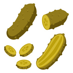 Pickles vector set isolated on a white background.