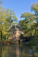 Watermill Hackfort on a sunny day in autumn.