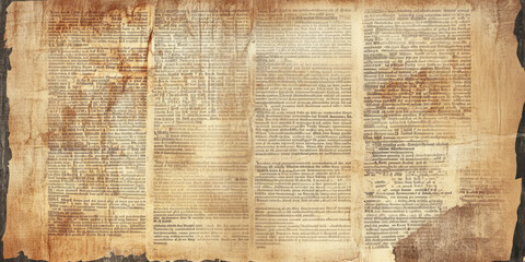 Vintage book page background with faded text and illustrations, ideal for literary-themed designs