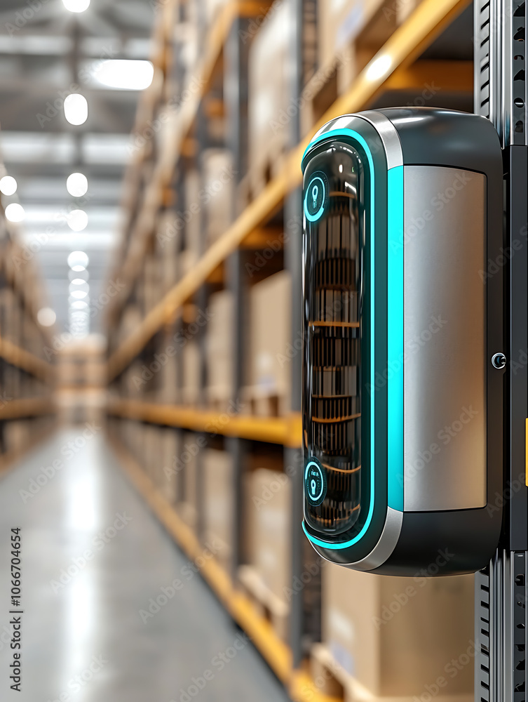 Poster optimize inventory management and stock tracking with advanced scanning devices for organized wareho