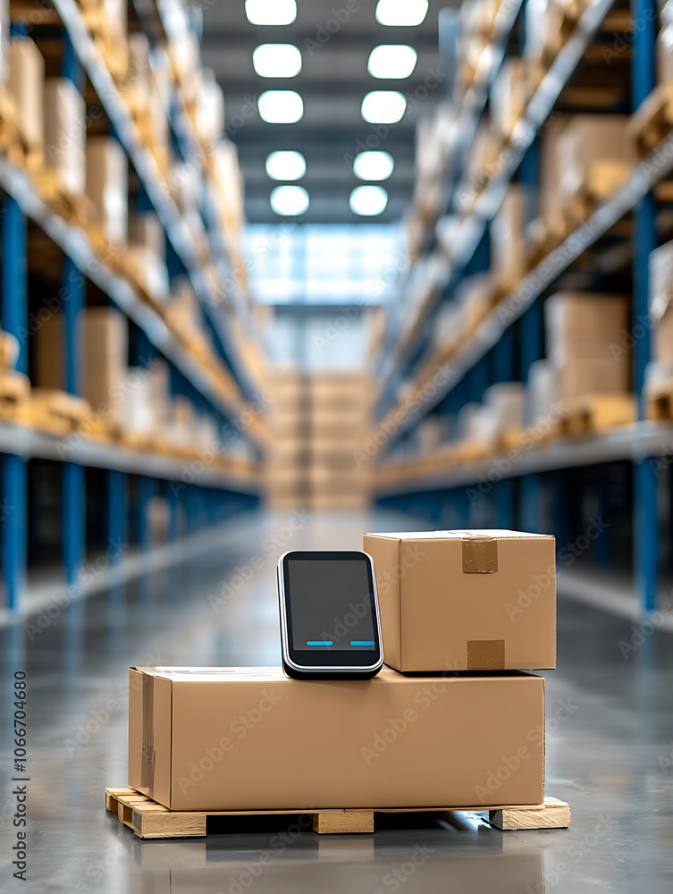 Poster optimize inventory management by effectively tracking stock with advanced scanning devices in wareho