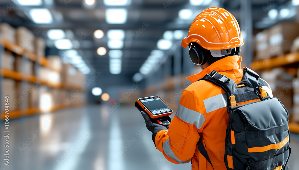 Poster efficiently manage inventory with handheld stock tracking devices in modern warehousing operations