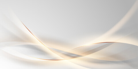 white abstract background with luxury golden lines vector illustration