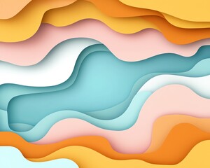 Obraz premium Paper cut effect frame, layered depth design, soft shadows, creative social media border