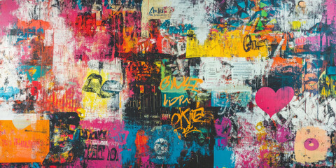 A colorful urban backdrop with graffiti art featuring sale messages, perfect for a youthful and modern vibe