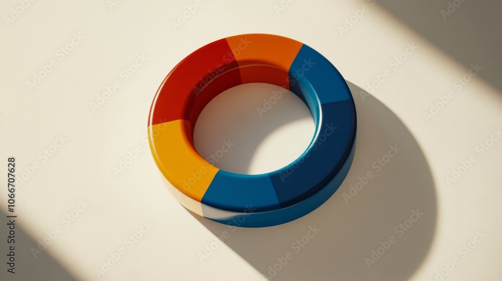 Aufkleber Abstract Circular Shape with Vibrant Color Blocks