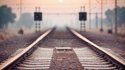 Fototapeta premium railway in the morning