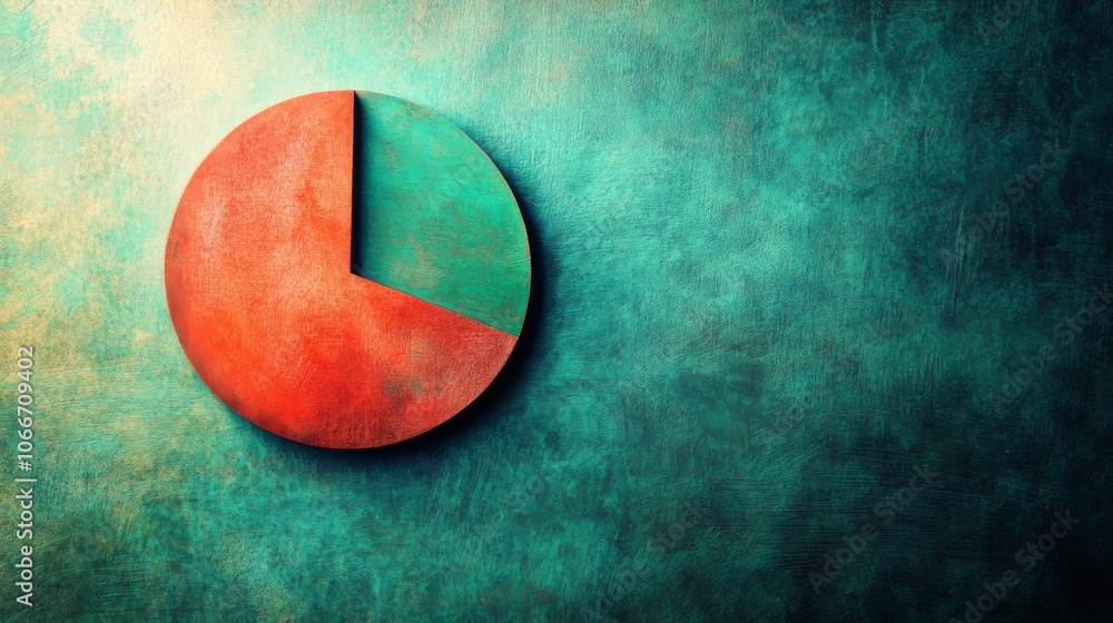 Poster abstract pie chart on textured background