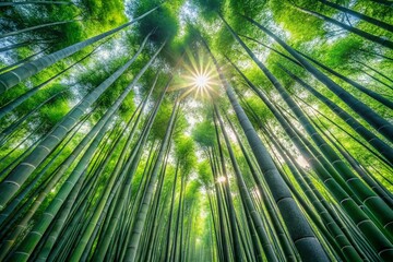 Serene Bamboo Forest Landscape Photography Featuring Tall Green Bamboo Trees with a Softly Blurred Background for Nature Lovers and Tranquil Scenery Enthusiasts