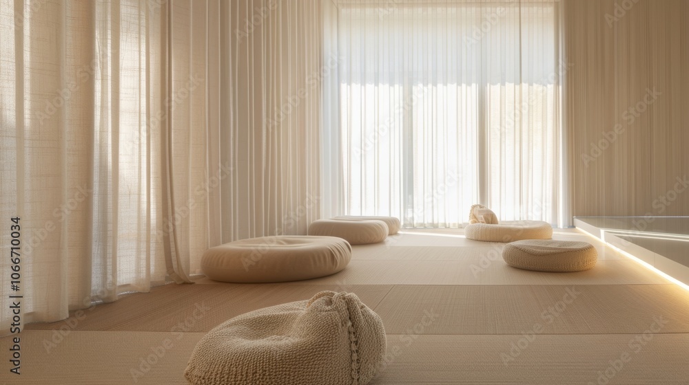 Poster the room is designed with minimal distractions allowing visitors to fully immerse themselves in thei