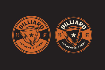 billiard ball rack, pool ball rack triangle retro badge logo design for billiard sport club. snooker ball triangle rack vintage emblem logo collection for billiard snooker pool tournament