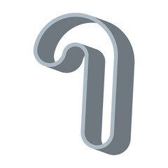Christmas candy cane cookie cutter vector illustration isolated on a white background.
