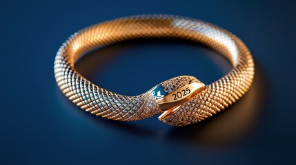 Obraz premium Elegant snake-design ring showcases 2025 engraving for timeless fashion statement