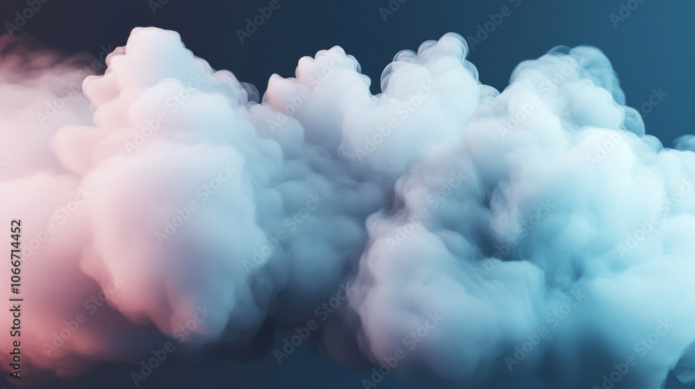 Poster a thick layer of mysterious smoke fog diffuses softly over a dark background, creating an ambiance o