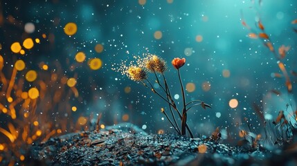 Nature blossoms in enchanted light discover the beauty of flowers amidst sparkling atmosphere