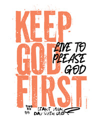 Fototapeta premium god first always streetwear style design t-shirt template