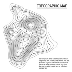 Topographic map. Background of lines. Contour maps of mountain relief. Abstract geographic wallpaper. Vector illustration.