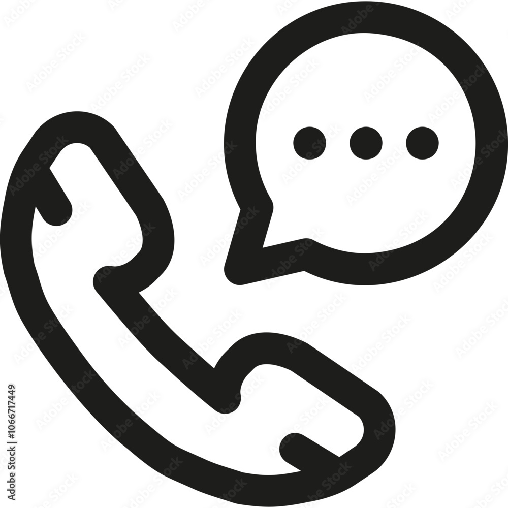 Poster communication concept with a telephone and chat bubble that symbolizes modern conversation methods i