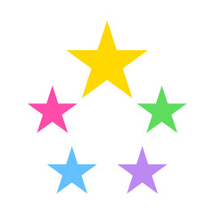 Obraz premium Vector Five Cute Colorful Stars