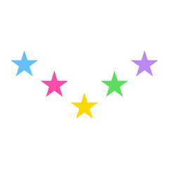 Vector Five Cute Colorful Stars