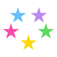 Vector Five Cute Colorful Stars