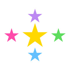 Vector Five Cute Colorful Stars
