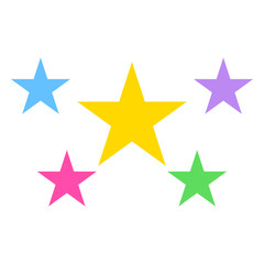 Vector Five Cute Colorful Stars