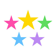 Vector Five Cute Colorful Stars
