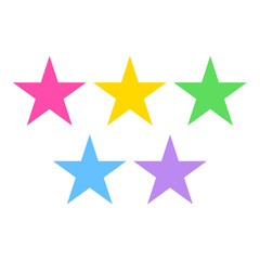 Obraz premium Vector Five Cute Colorful Stars