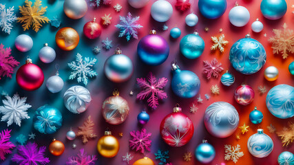 Christmas balls, New Year's decor. festive christmas background