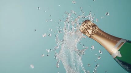 Celebration Moment: Champagne Cork Popping in Joyful Anticipation of Good Times Ahead